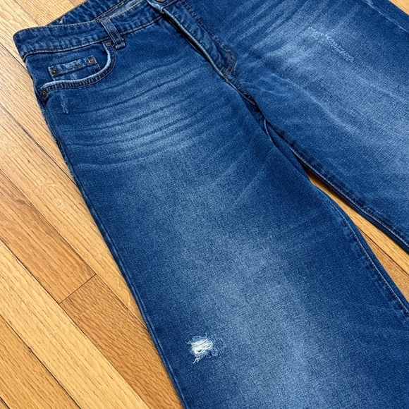 Circus NY Sam Edelman Low Rise Super Wide Leg Distressed Jeans Size 28 - Picture 3 of 11